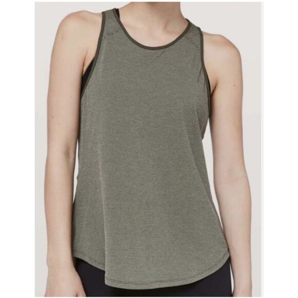Lululemon Open Up Tank Heathered Camo Green Size 4? - Picture 1 of 4
